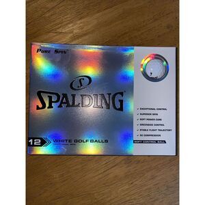 Spalding Pure Spin 12 Golf Balls‎ Pack - White New